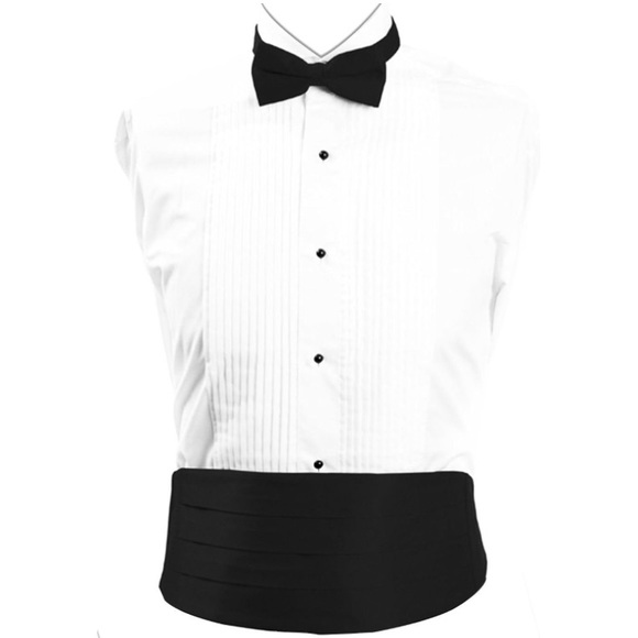 Prom/Wedding Cummerbund & Bow-Tie Set Black Satin - Picture 4 of 13